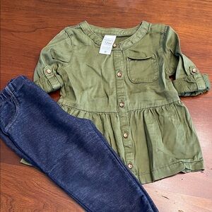 Carter's Green Cargo-style Outfit